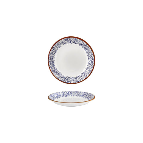 Edera dia.4.25" h:1" 3 oz. Round Blue Vitrified Deep Plate (Set of 4)