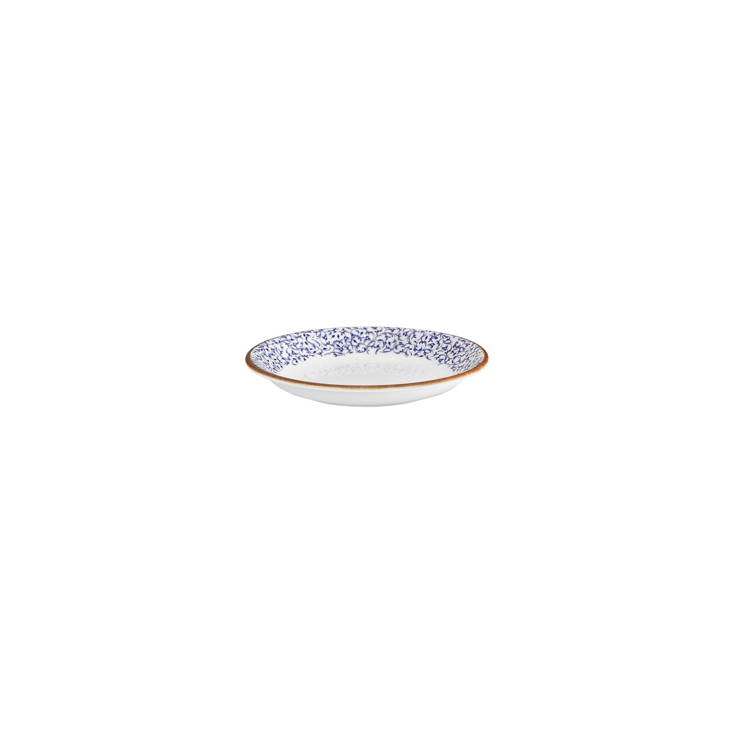 Edera dia.4.25" h:1" 3 oz. Round Blue Vitrified Deep Plate (Set of 4)