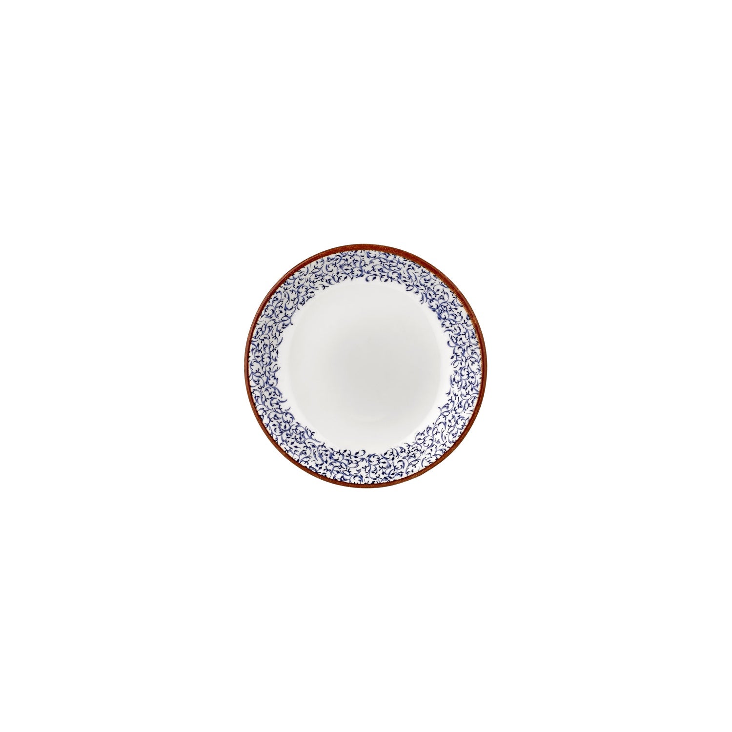 Edera dia.4.25" h:1" 3 oz. Round Blue Vitrified Deep Plate (Set of 4)
