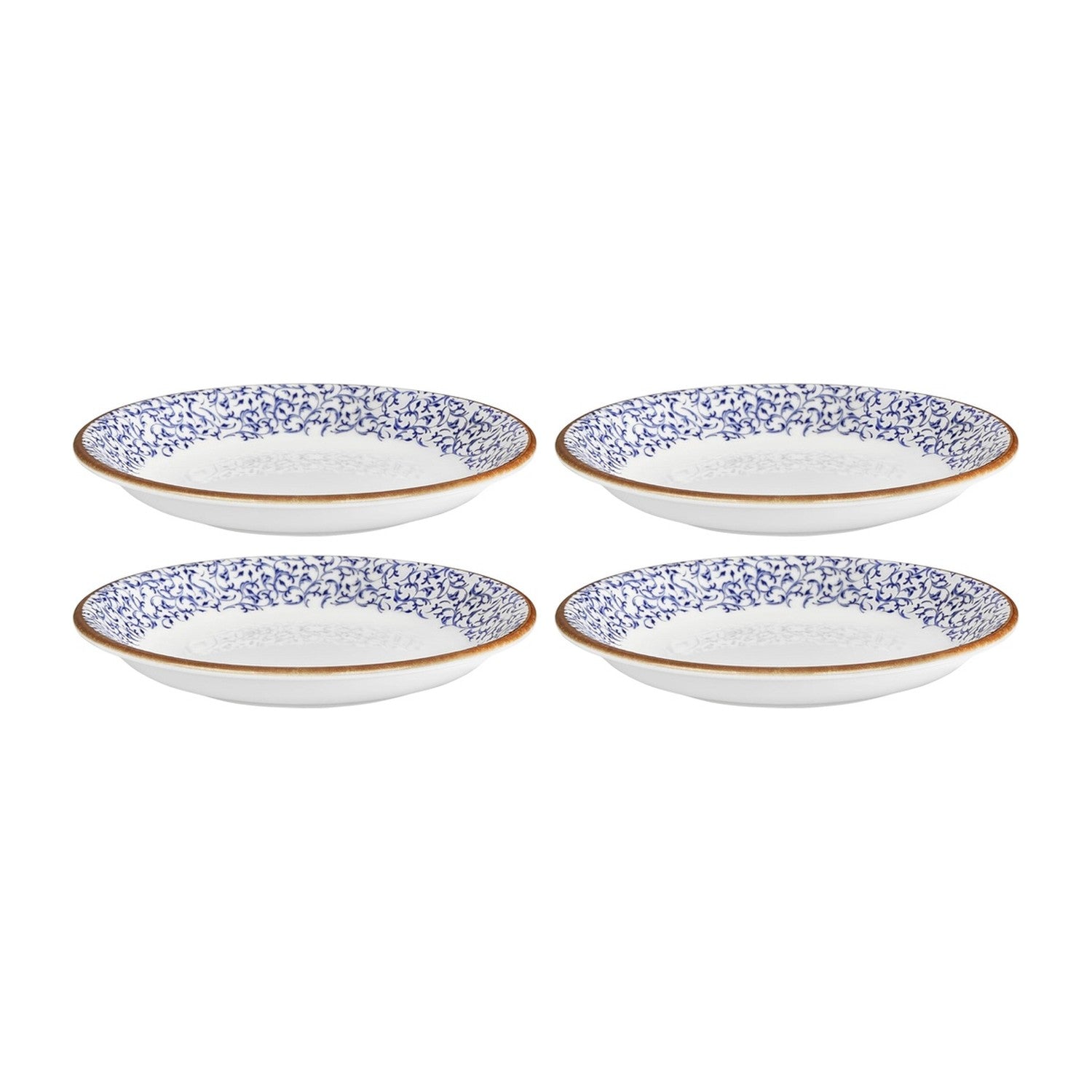 Edera dia.4.25" h:1" 3 oz. Round Blue Vitrified Deep Plate (Set of 4)