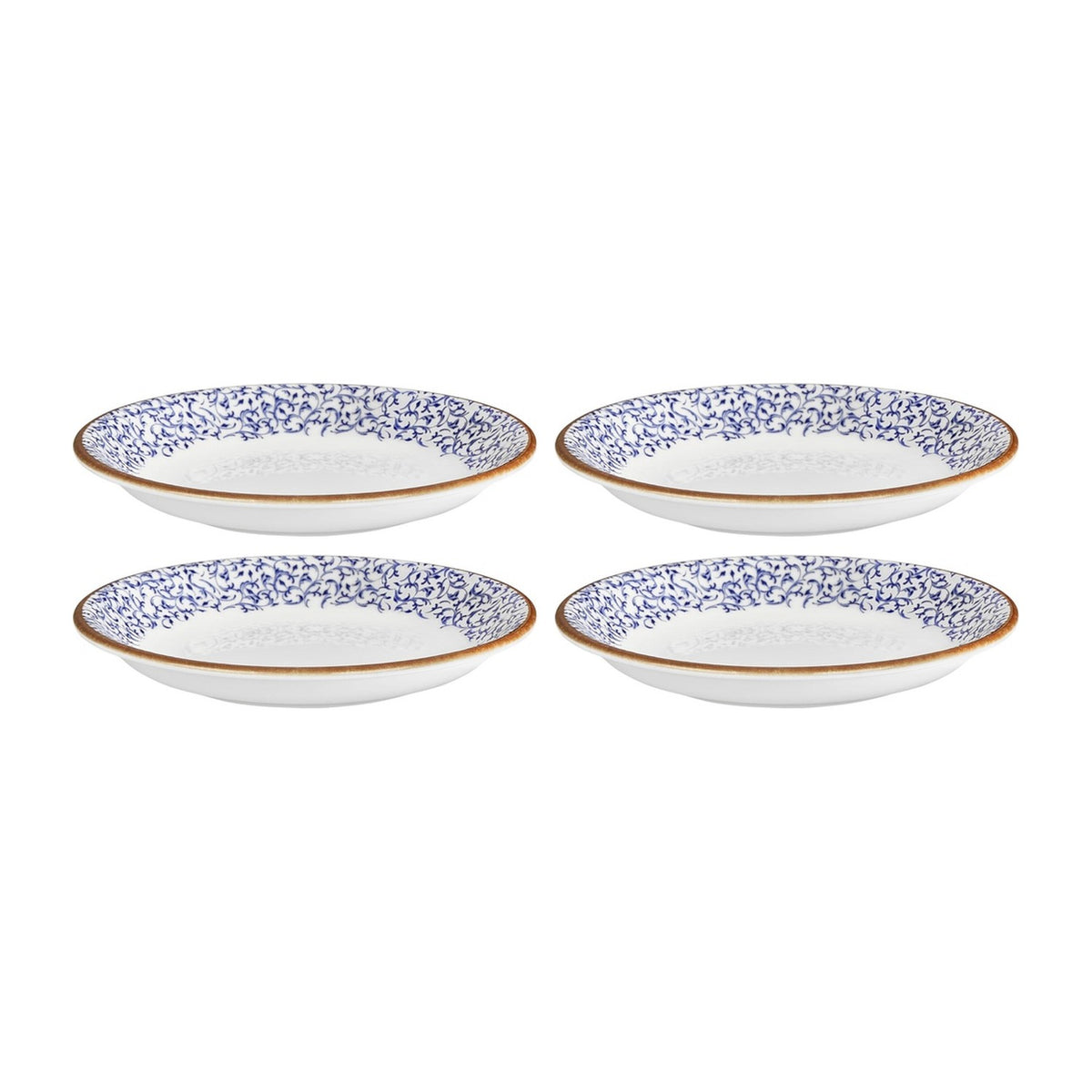 Edera dia.4.25" h:1" 3 oz. Round Blue Vitrified Deep Plate (Set of 4)