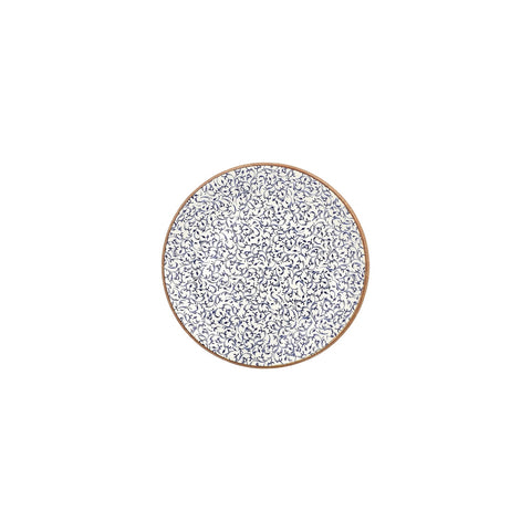 Edera dia.8.25" Round Blue Vitrified Plate (Set of 4)