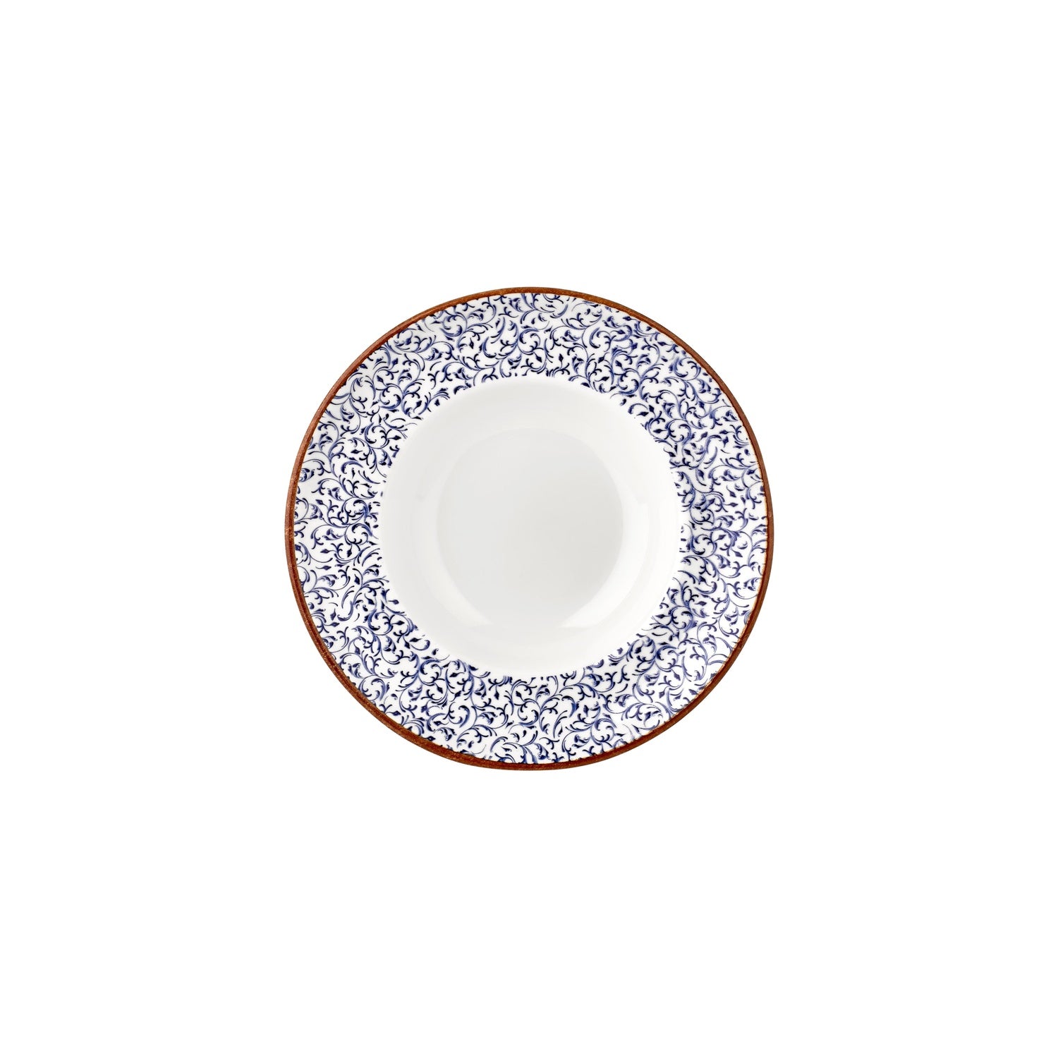 Edera dia.9.75" h:2.25" 14 oz. Round Blue Vitrified Deep Plate (Set of 6)