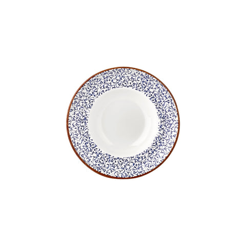Edera dia.9.75" h:2.25" 14 oz. Round Blue Vitrified Deep Plate (Set of 6)