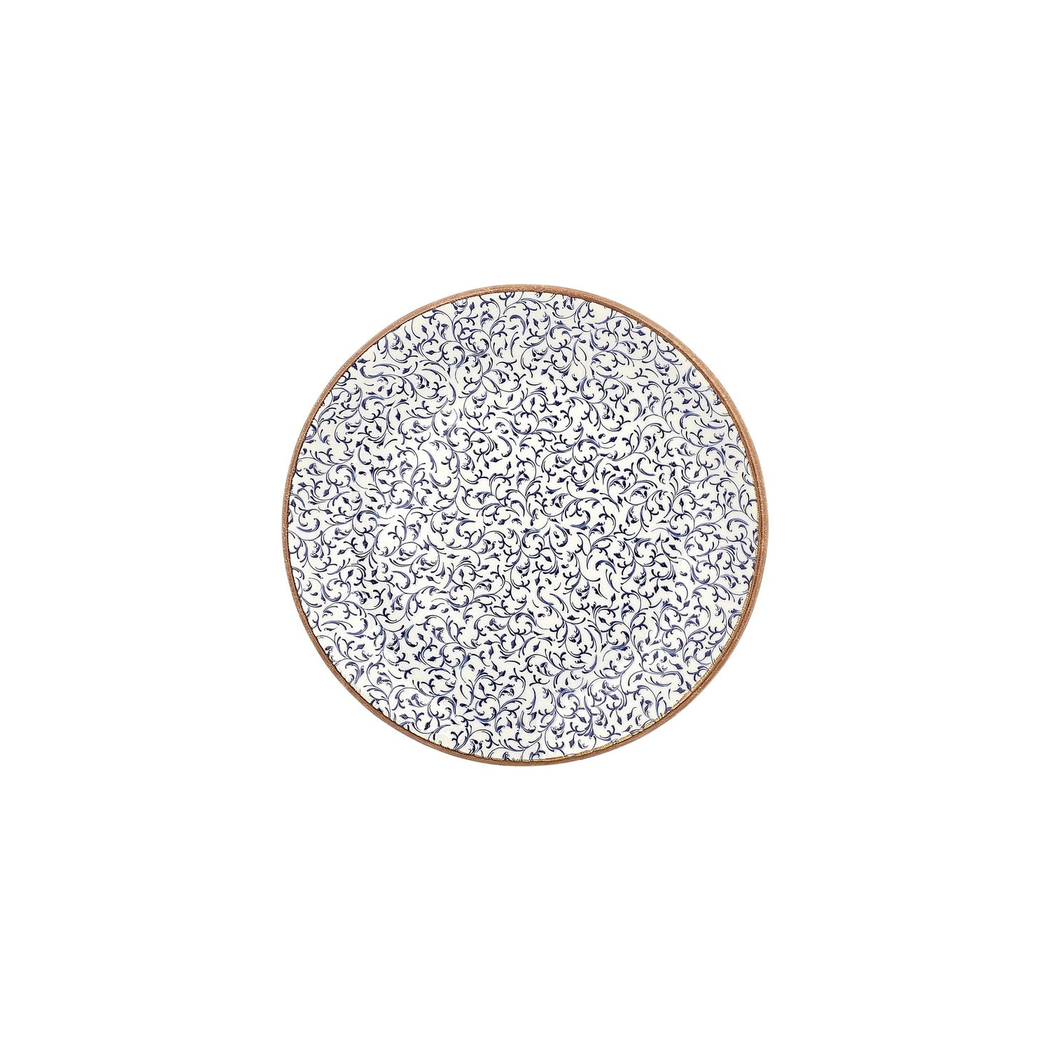 Edera dia.9.75" Round Blue Vitrified Plate (Set of 4)