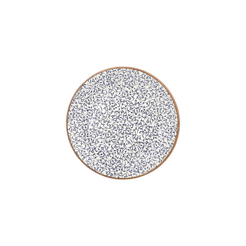 Edera dia.9.75" Round Blue Vitrified Plate (Set of 4)