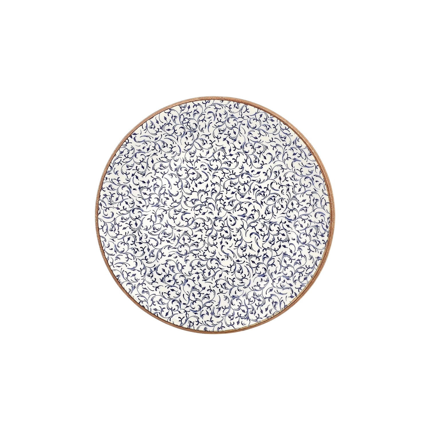 Edera dia.11.75" Round Blue Vitrified Plate (Set of 6)