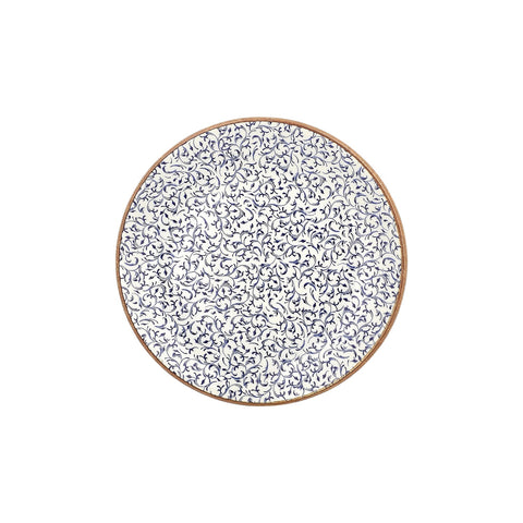 Edera dia.11.75" Round Blue Vitrified Plate (Set of 6)