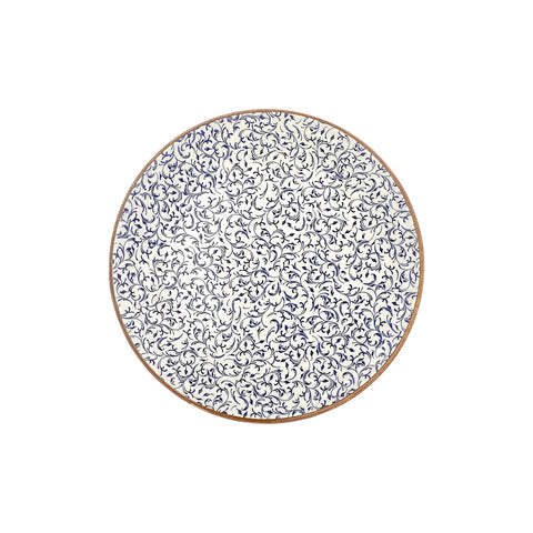 Edera dia.12.5" x 12.5" Round Blue Vitrified Pizza Plate (Set of 6)