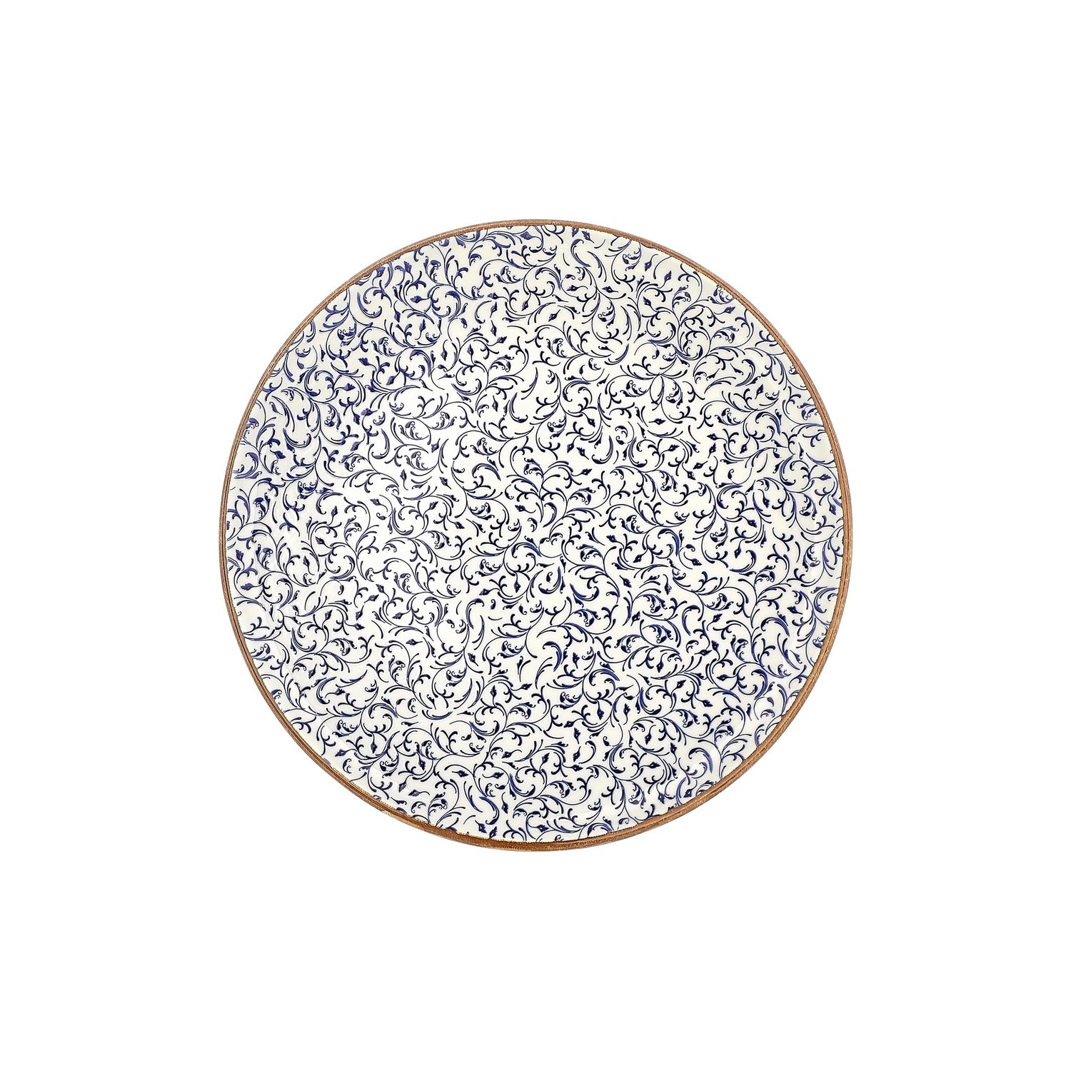 Edera dia.12.5" x 12.5" Round Blue Vitrified Pizza Plate (Set of 6)