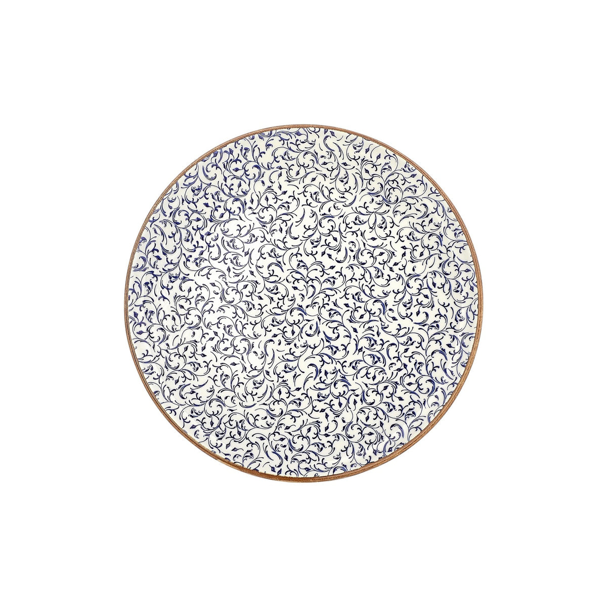 Edera dia.12.5" x 12.5" Round Blue Vitrified Pizza Plate (Set of 6)