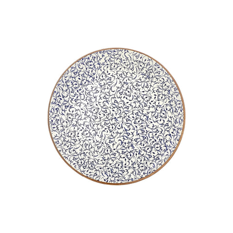 Edera dia.12.5" x 12.5" Round Blue Vitrified Pizza Plate (Set of 6)