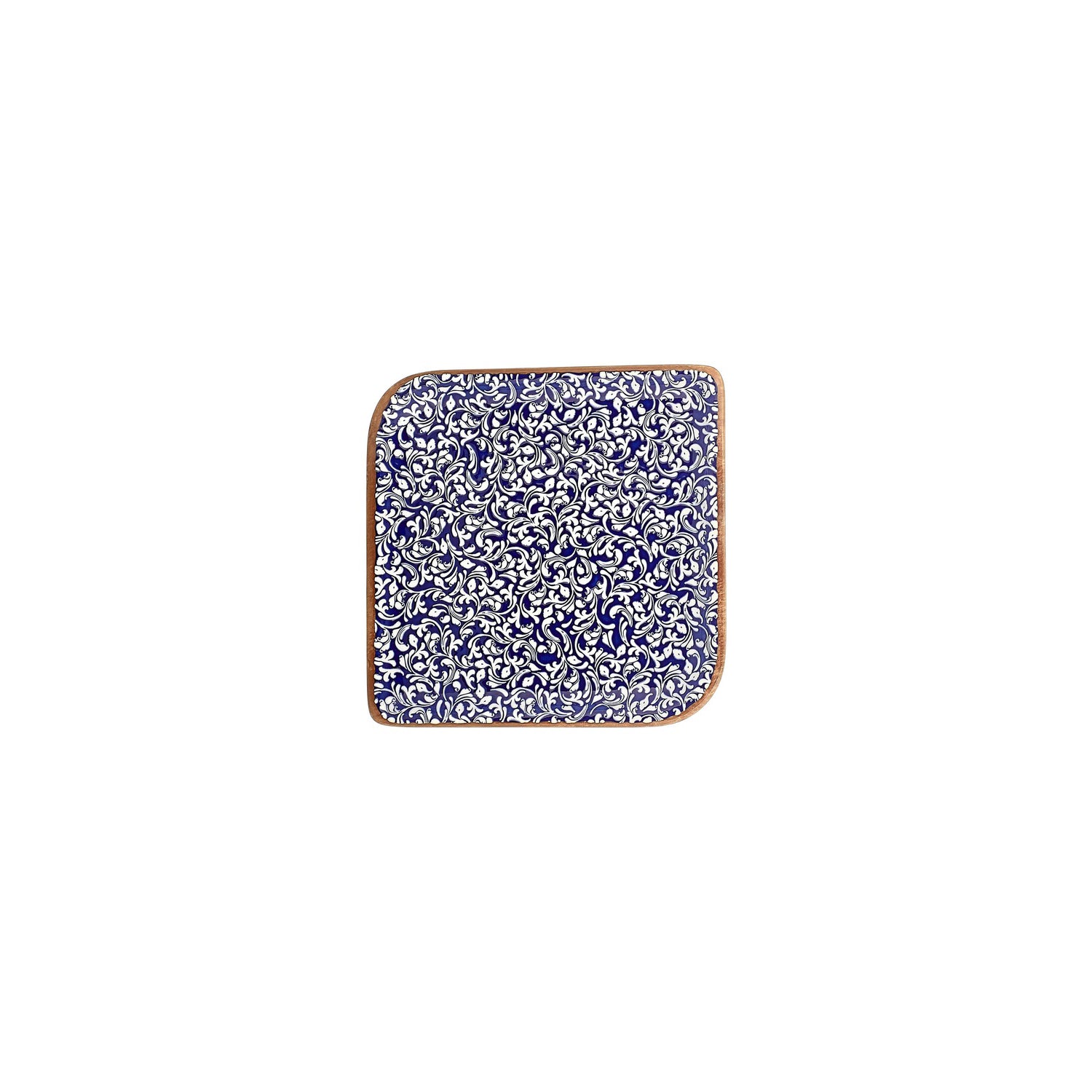 Edera Cobalt 6" x 6" Square Blue Vitrified Plate (Set of 4)