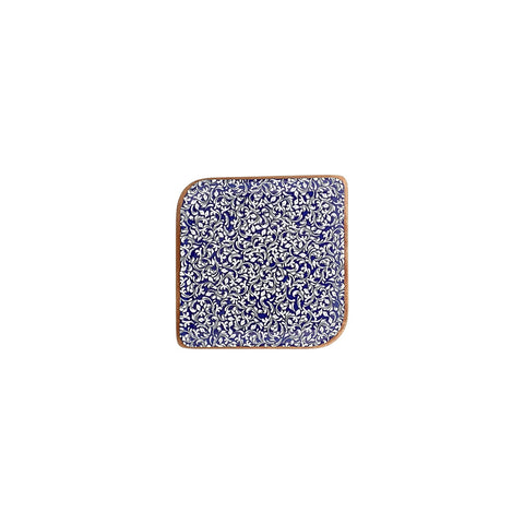 Edera Cobalt 6" x 6" Square Blue Vitrified Plate (Set of 4)