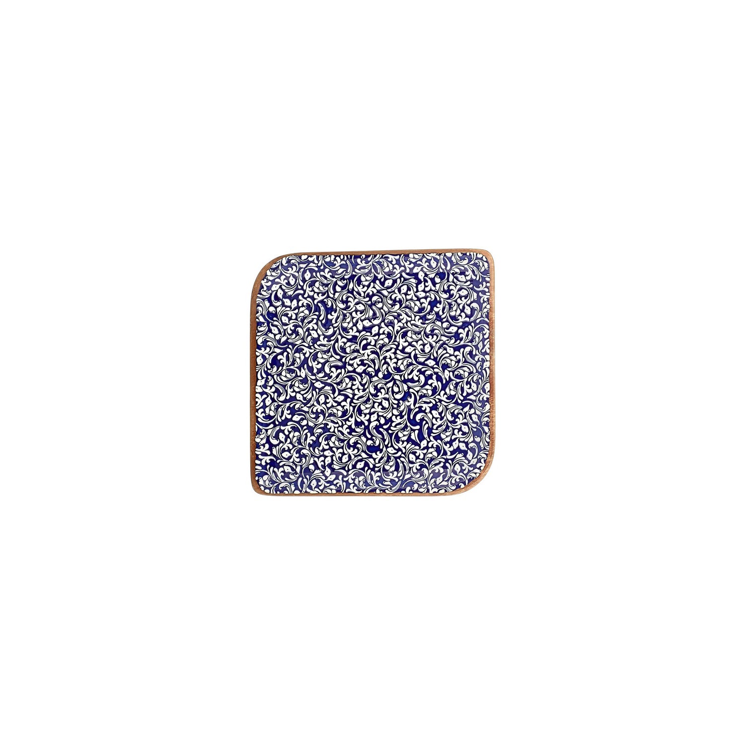 Edera Cobalt 6" x 6" Square Blue Vitrified Plate (Set of 4)