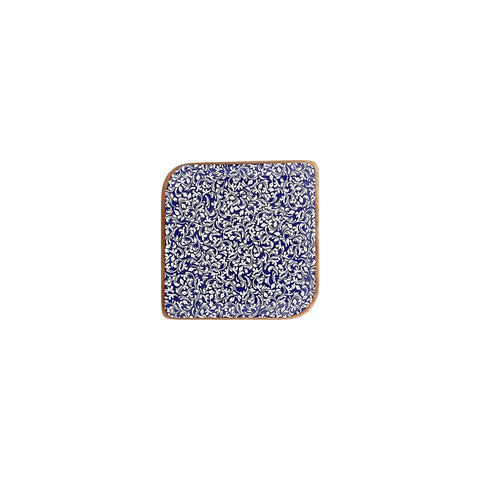 Edera Cobalt 6" x 6" Square Blue Vitrified Plate (Set of 4)