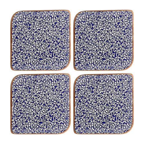 Edera Cobalt 6" x 6" Square Blue Vitrified Plate (Set of 4)