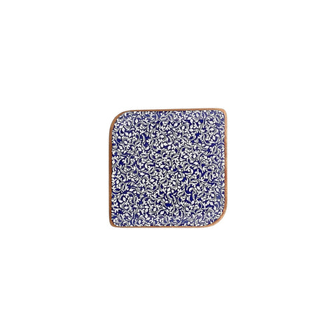 Edera Cobalt 7.5" x 7.5" Square Blue Vitrified Plate (Set of 4)