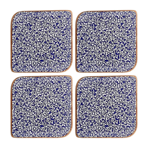 Edera Cobalt 7.5" x 7.5" Square Blue Vitrified Plate (Set of 4)