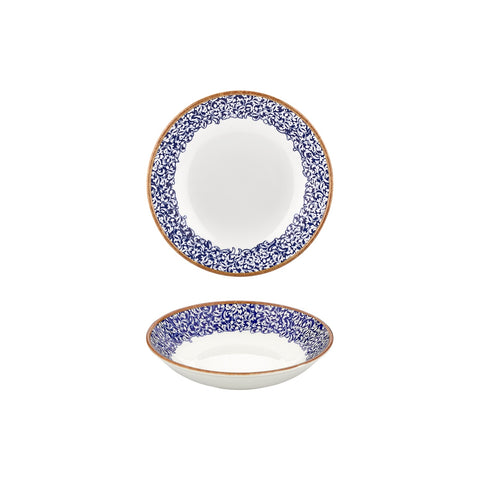 Edera Cobalt dia.8.25" h:1.25" 27 oz. Round Blue Vitrified Deep Plate (Set of 6)