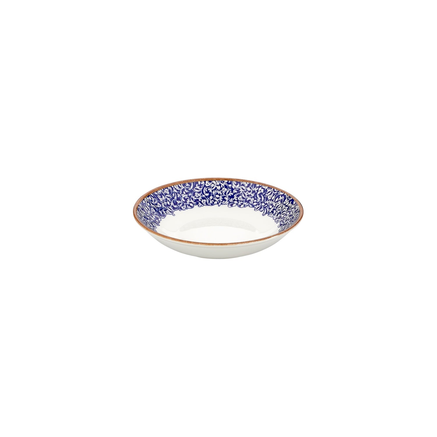 Edera Cobalt dia.8.25" h:1.25" 27 oz. Round Blue Vitrified Deep Plate (Set of 6)