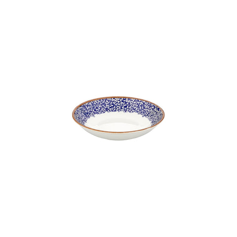Edera Cobalt dia.8.25" h:1.25" 27 oz. Round Blue Vitrified Deep Plate (Set of 6)