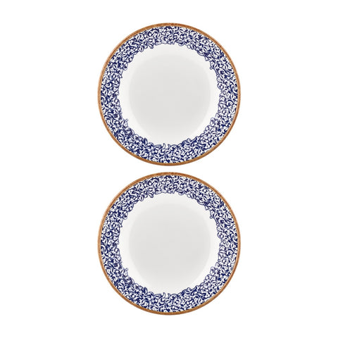 Edera Cobalt dia.9" h:0" 34 oz. Round Blue Vitrified Deep Plate (Set of 2)