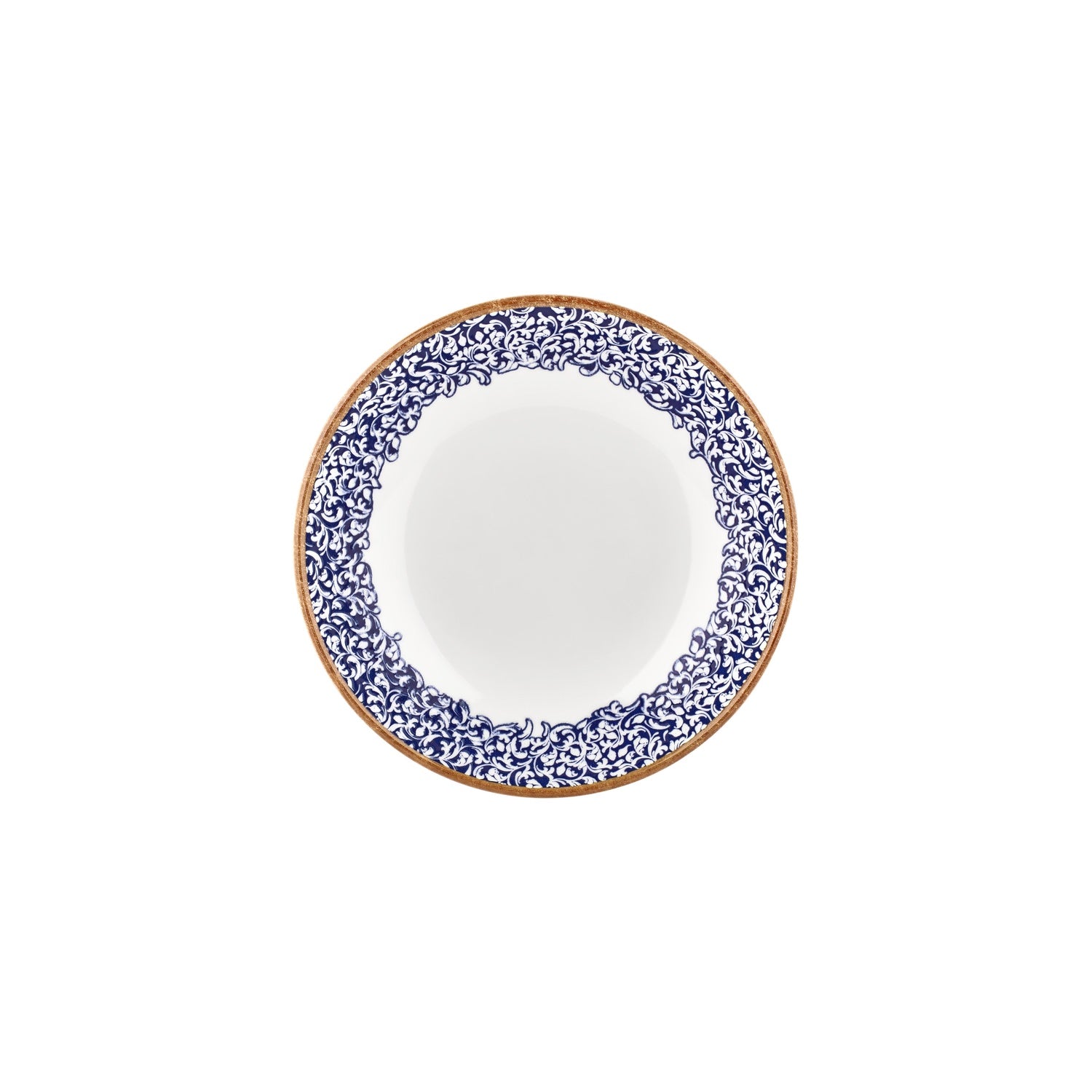 Edera Cobalt dia.9.75" h:0" 44 oz. Round Blue Vitrified Deep Plate (Set of 2)