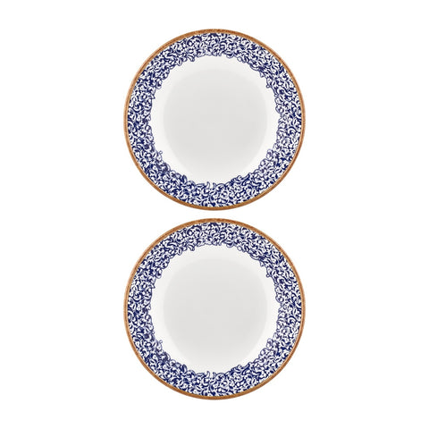 Edera Cobalt dia.9.75" h:0" 44 oz. Round Blue Vitrified Deep Plate (Set of 2)
