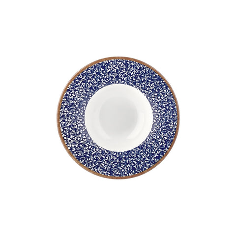 Edera Cobalt dia.11" h:2.25" 16 oz. Round Blue Vitrified Deep Plate (Set of 6)