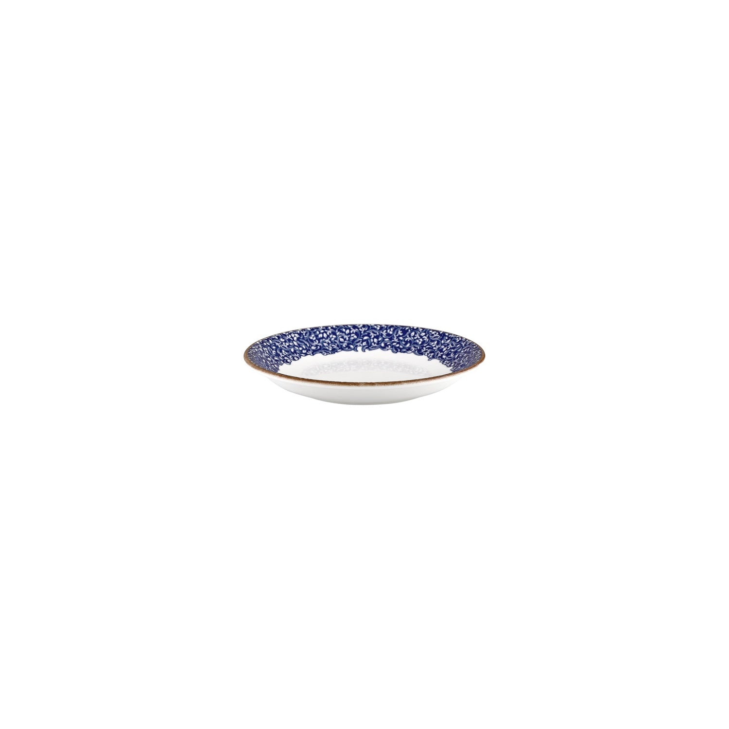 Edera Cobalt dia.3.5" h:0.75" 2 oz. Round Blue Vitrified Deep Plate (Set of 4)