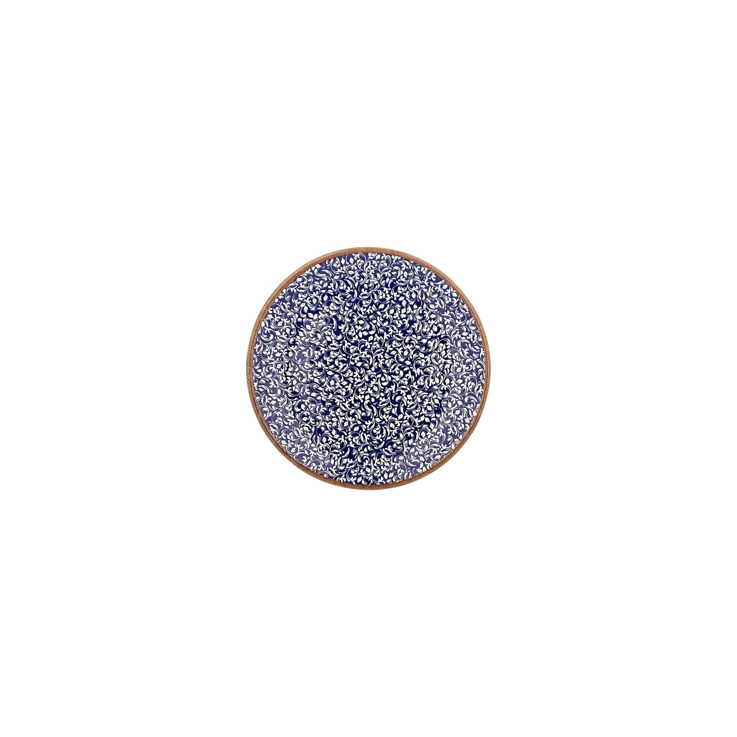 Edera Cobalt dia.6.75" Round Blue Vitrified Plate (Set of 4)