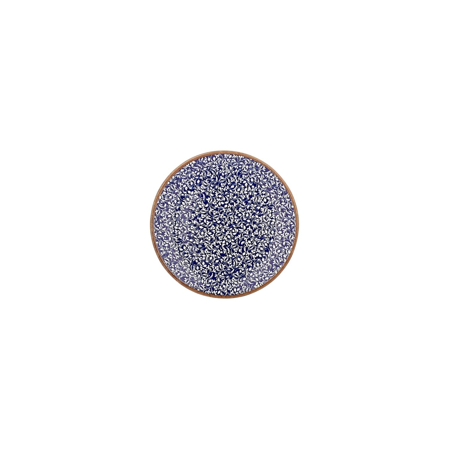 Edera Cobalt dia.6.75" Round Blue Vitrified Plate (Set of 4)