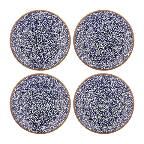Edera Cobalt dia.6.75" Round Blue Vitrified Plate (Set of 4)