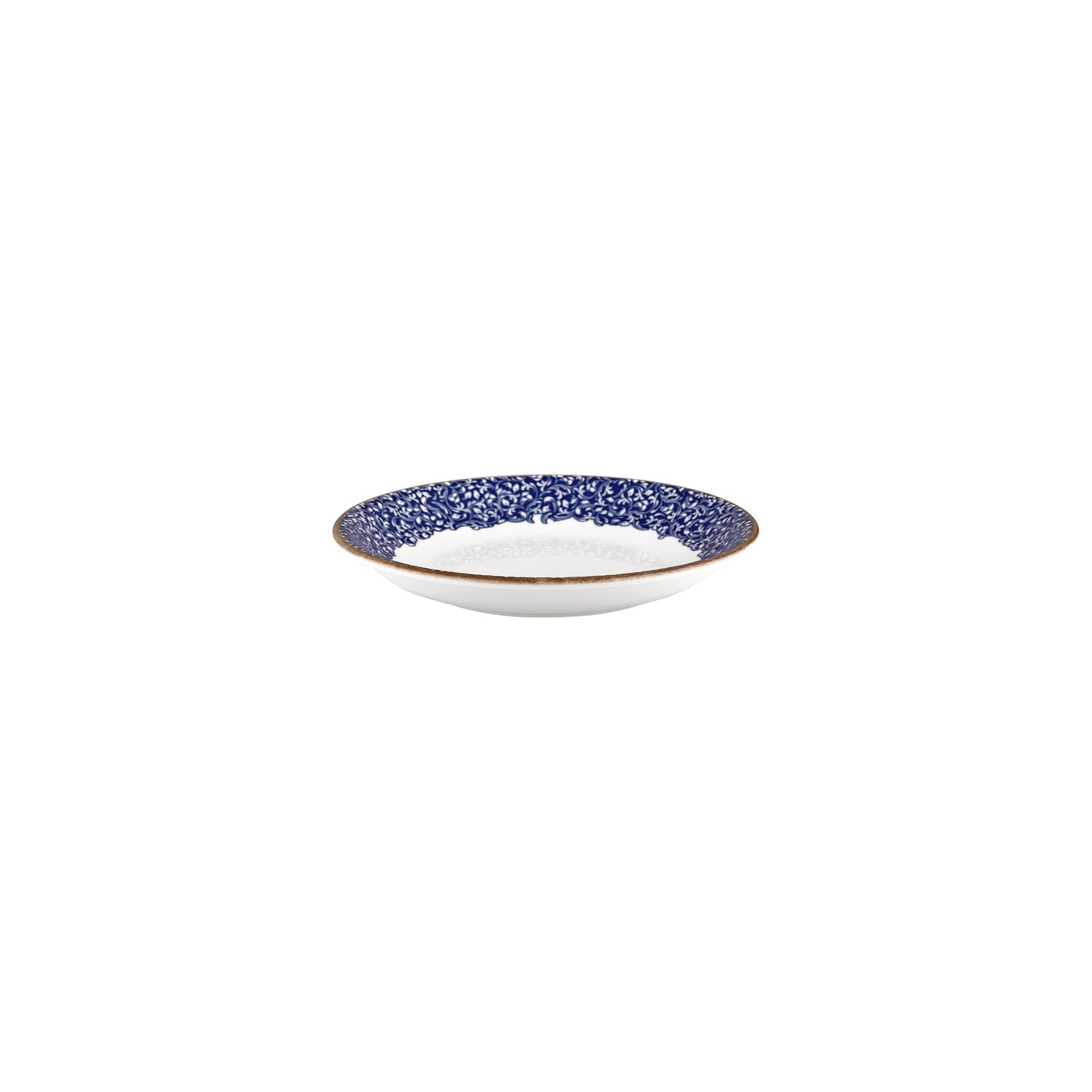 Edera Cobalt dia.8.25" h:0" 17 oz. Round Blue Vitrified Deep Plate (Set of 4)
