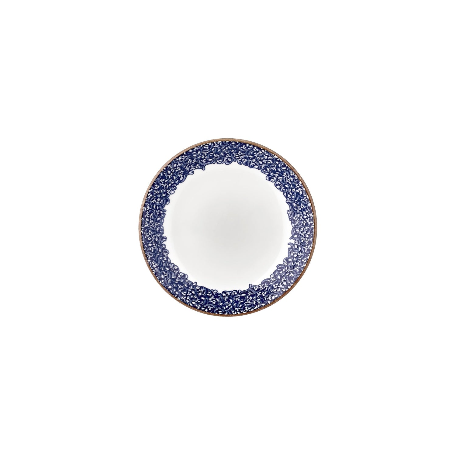 Edera Cobalt dia.8.25" h:0" 17 oz. Round Blue Vitrified Deep Plate (Set of 4)