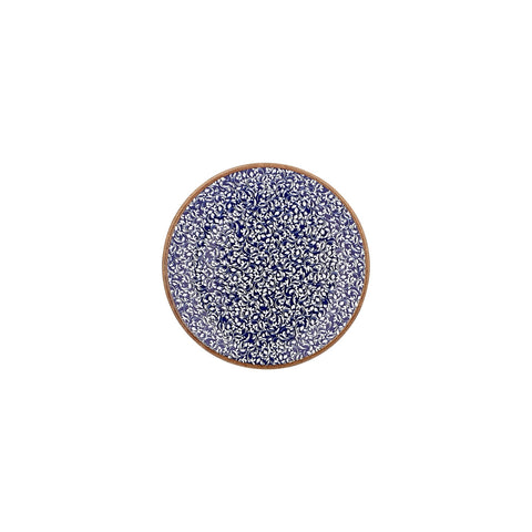 Edera Cobalt dia.8.25" Round Blue Vitrified Plate (Set of 4)