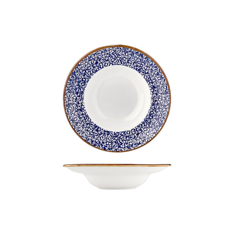 Edera Cobalt dia.9.75" h:2.25" 14 oz. Round Blue Vitrified Deep Plate (Set of 6)
