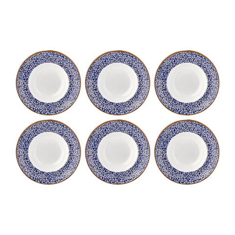 Edera Cobalt dia.9.75" h:2.25" 14 oz. Round Blue Vitrified Deep Plate (Set of 6)