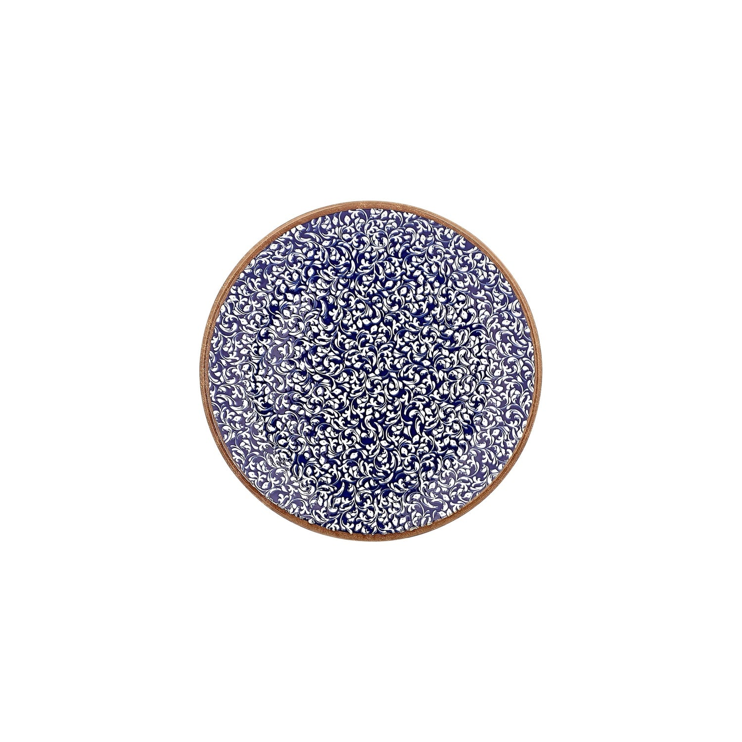 Edera Cobalt dia.9.75" Round Blue Vitrified Plate (Set of 4)