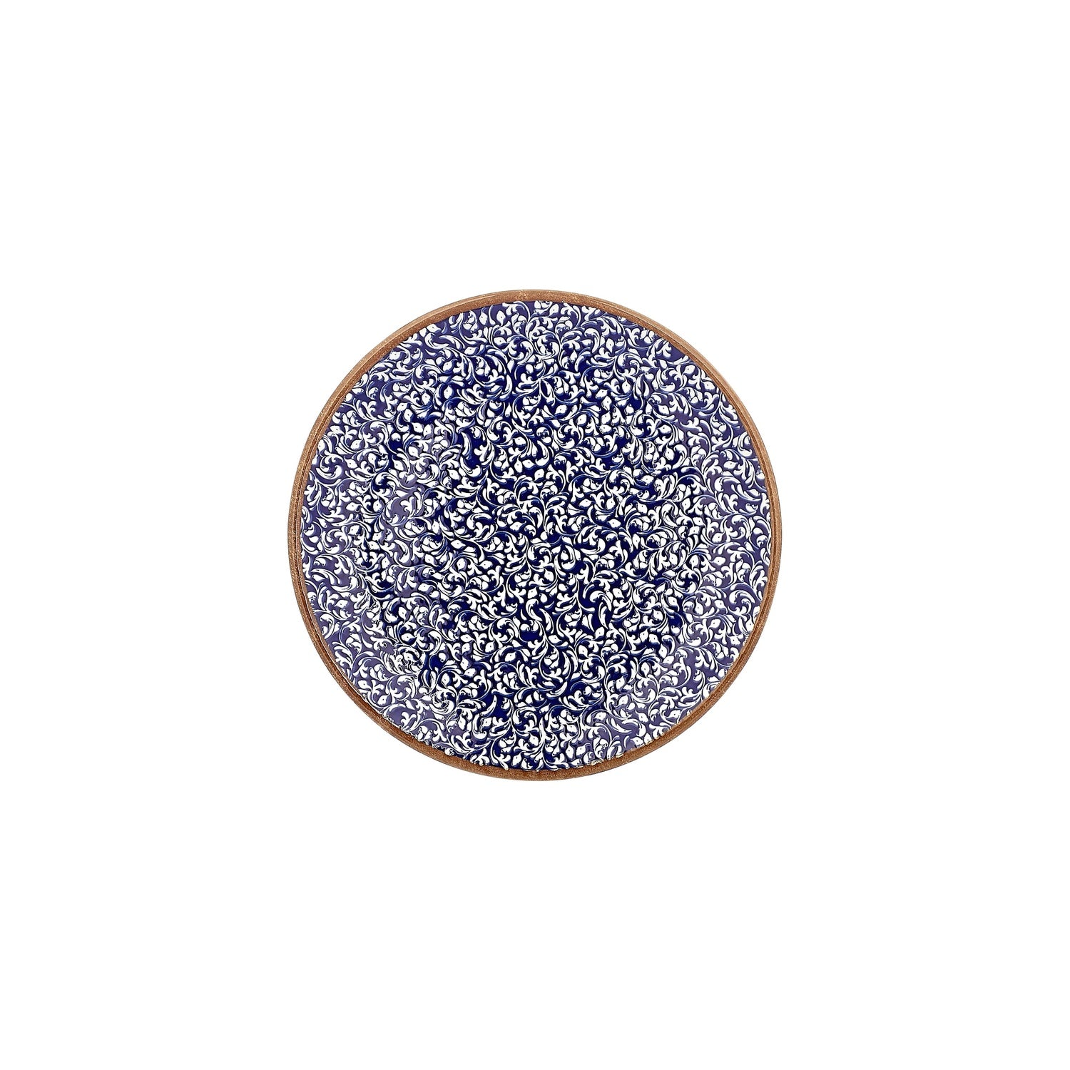 Edera Cobalt dia.9.75" Round Blue Vitrified Plate (Set of 4)