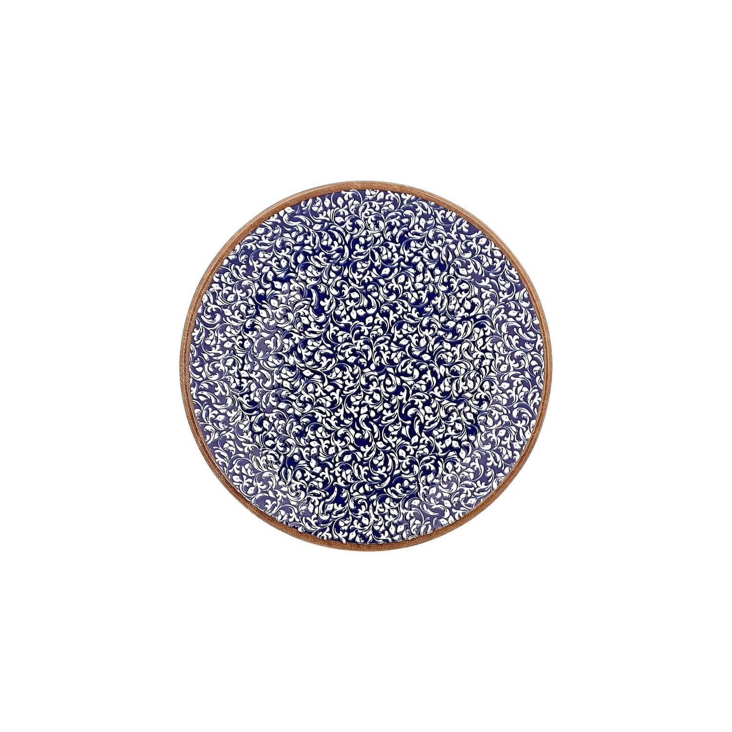 Edera Cobalt dia.10.75" Round Blue Vitrified Plate (Set of 4)