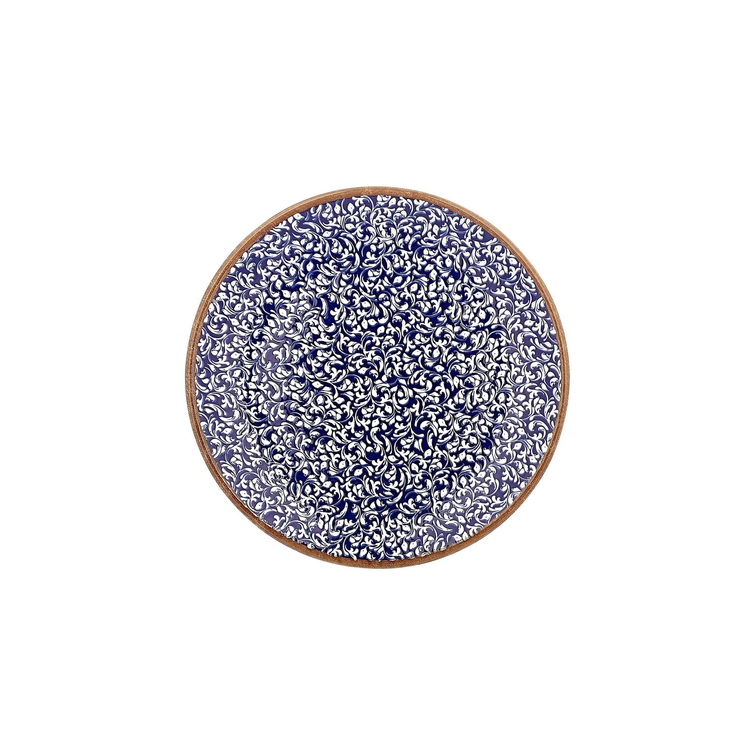 Edera Cobalt dia.10.75" Round Blue Vitrified Plate (Set of 4)