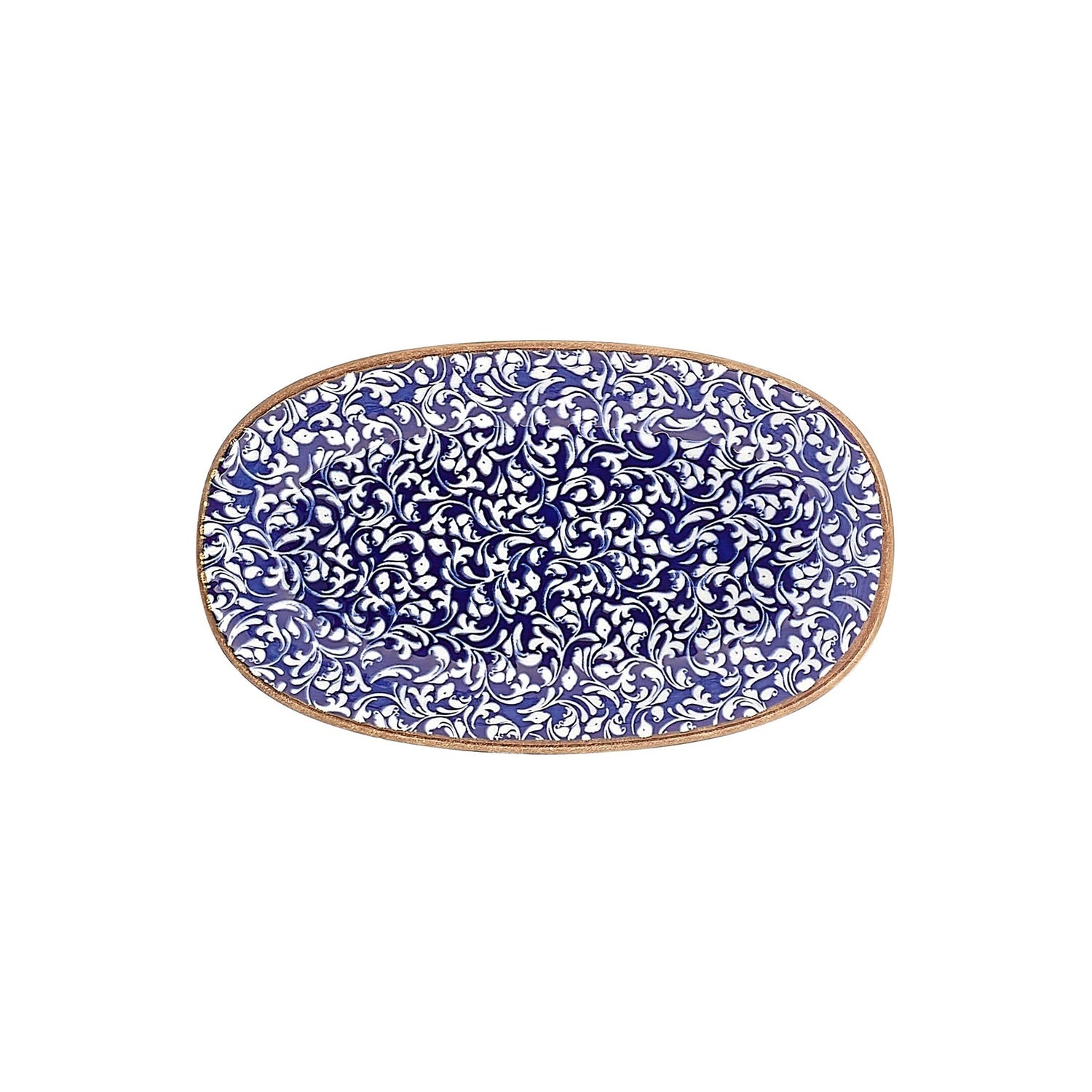 Edera Cobalt 13.5" x 8" x h:0" Oval Blue Vitrified Platter (1 each)