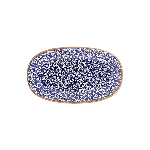 Edera Cobalt 13.5" x 8" x h:0" Oval Blue Vitrified Platter (1 each)