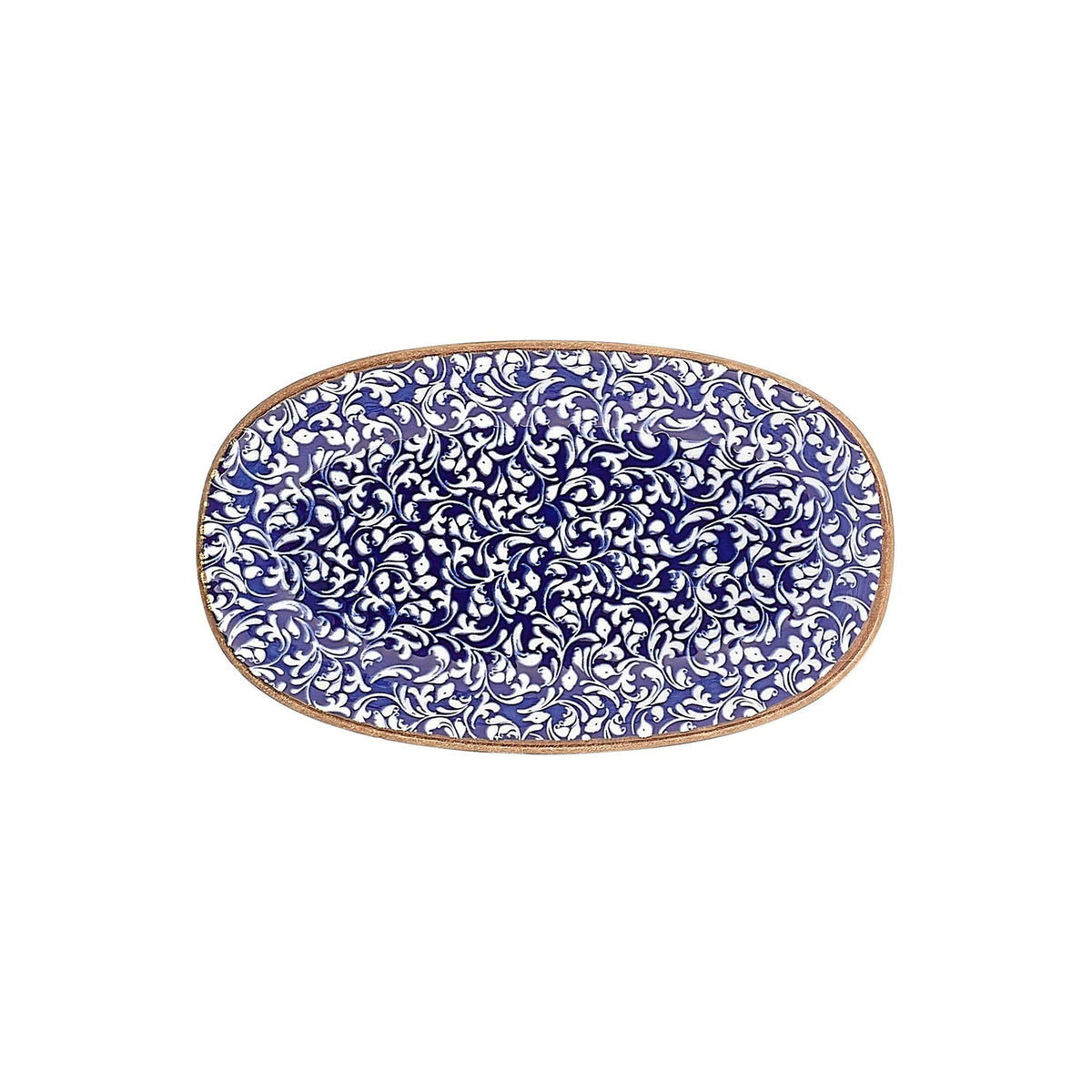 Edera Cobalt 13.5" x 8" x h:0" Oval Blue Vitrified Platter (1 each)