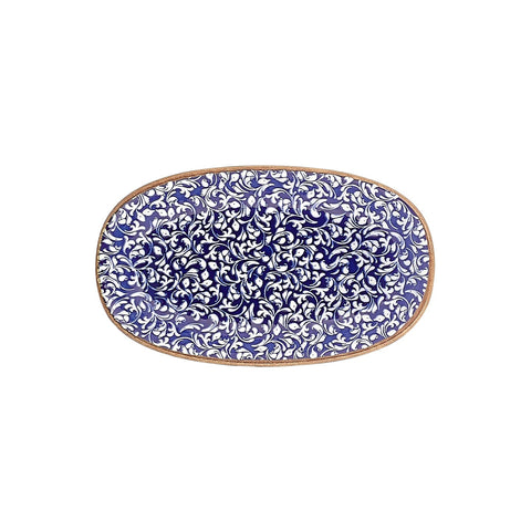 Edera Cobalt 13.5" x 8" x h:0" Oval Blue Vitrified Platter (1 each)