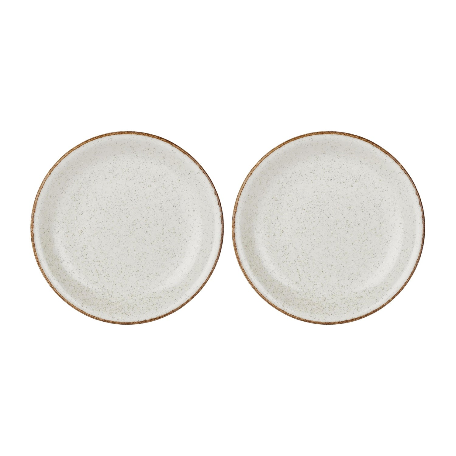 Dust dia.11" h:0" 57 oz. Round Beige Vitrified Deep Plate (Set of 2)