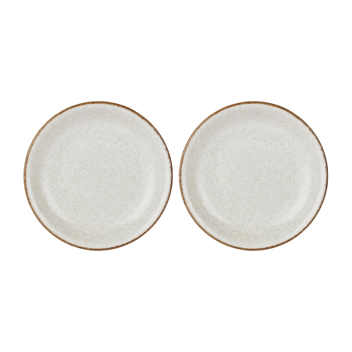 Dust dia.11" h:0" 57 oz. Round Beige Vitrified Deep Plate (Set of 2)