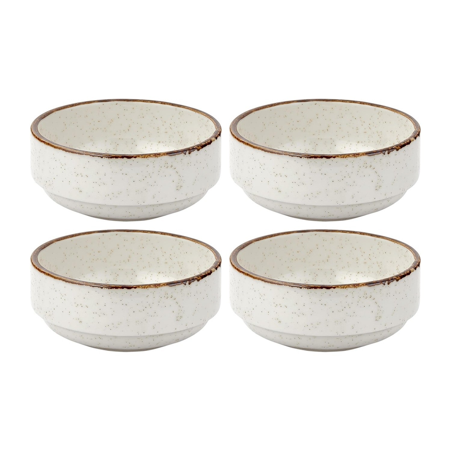 Dust dia.5.5" h:0" 15 oz. Round Beige Vitrified Bowl (Set of 4)